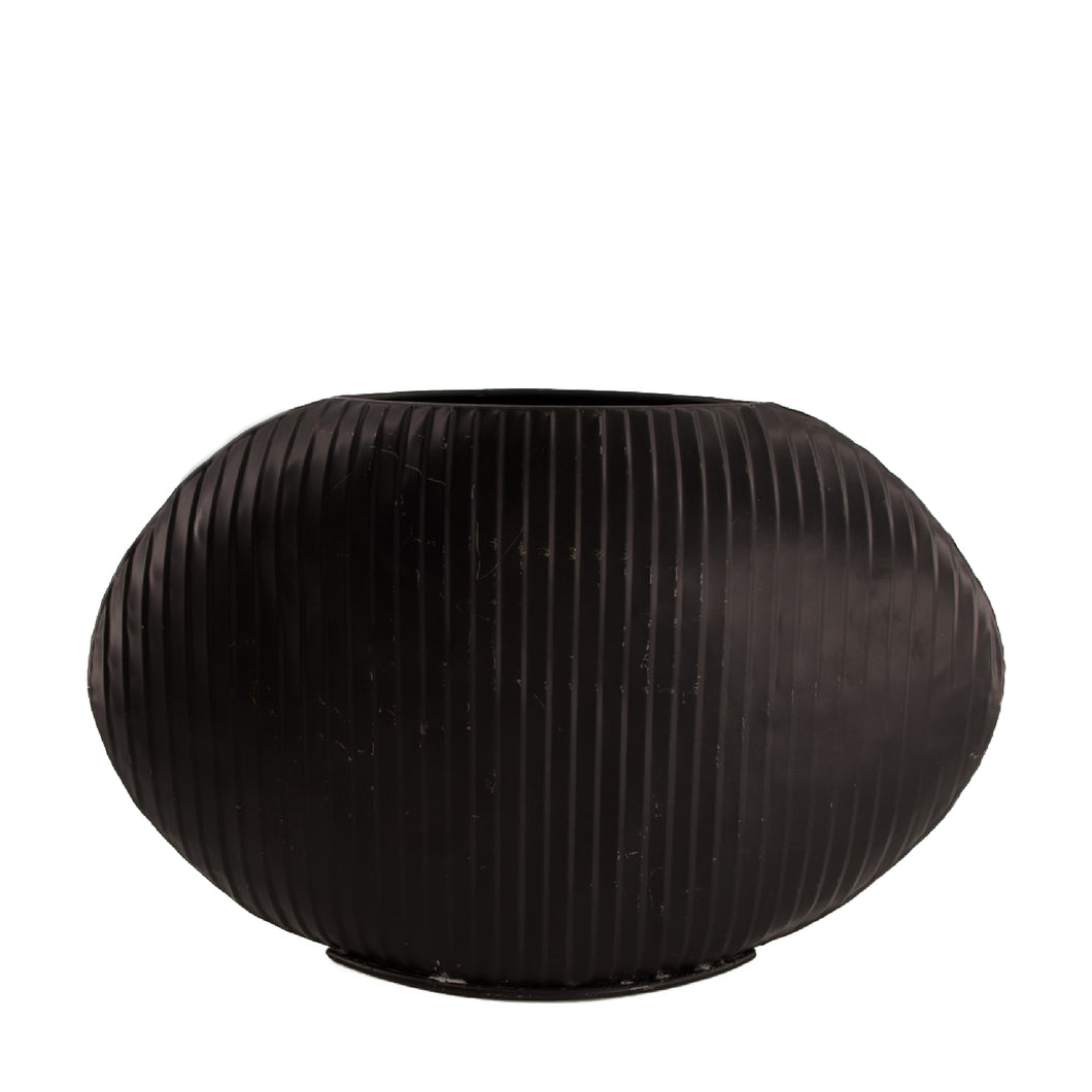 Vase metal 39.5x9.5x25cm Black