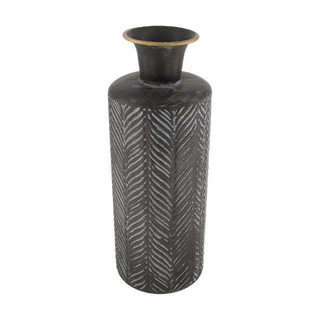 Bottle metal Ø14x37.5cm Black-wash