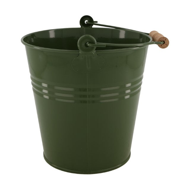 Bucket metal with beech wood FSC 100% Olive