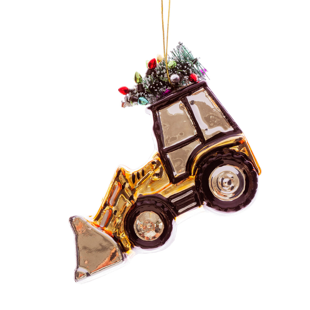 Gouden Tractor Kerstbal